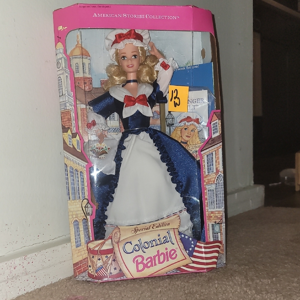 Colonial Barbie Doll with Red and Blue Outfit